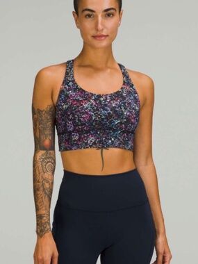Lululemon Energy Longline Bra *Medium Support, B–D Cups Floral Spray Multi Sz 10